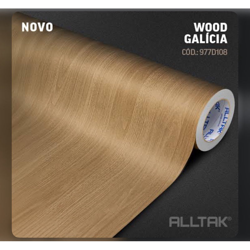 Vinil Adesivo Madeira Galicia - 1 x 1,22 - Alltak
