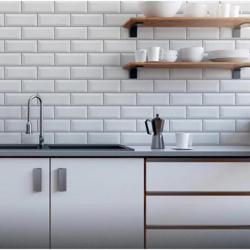 Vinil Adesivo Metrô Azulejo Branco Fosco - 1,22m Alltak