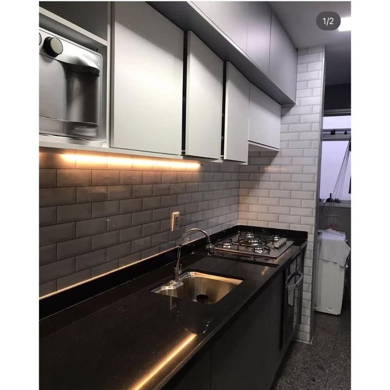 Vinil Adesivo Metrô Azulejo Branco Fosco - 1,22m Alltak