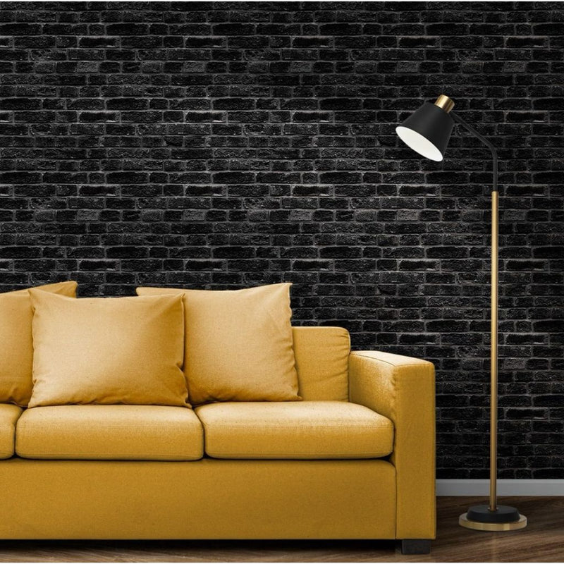 Vinil Adesivo Tijolo Preto - 1 x 1,22 - Alltak